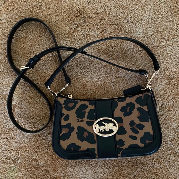 Coach Handbags - Georgie Baguette With Leopard Print